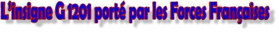 L�insigne G 1201 port� par les Forces Fran�aises
